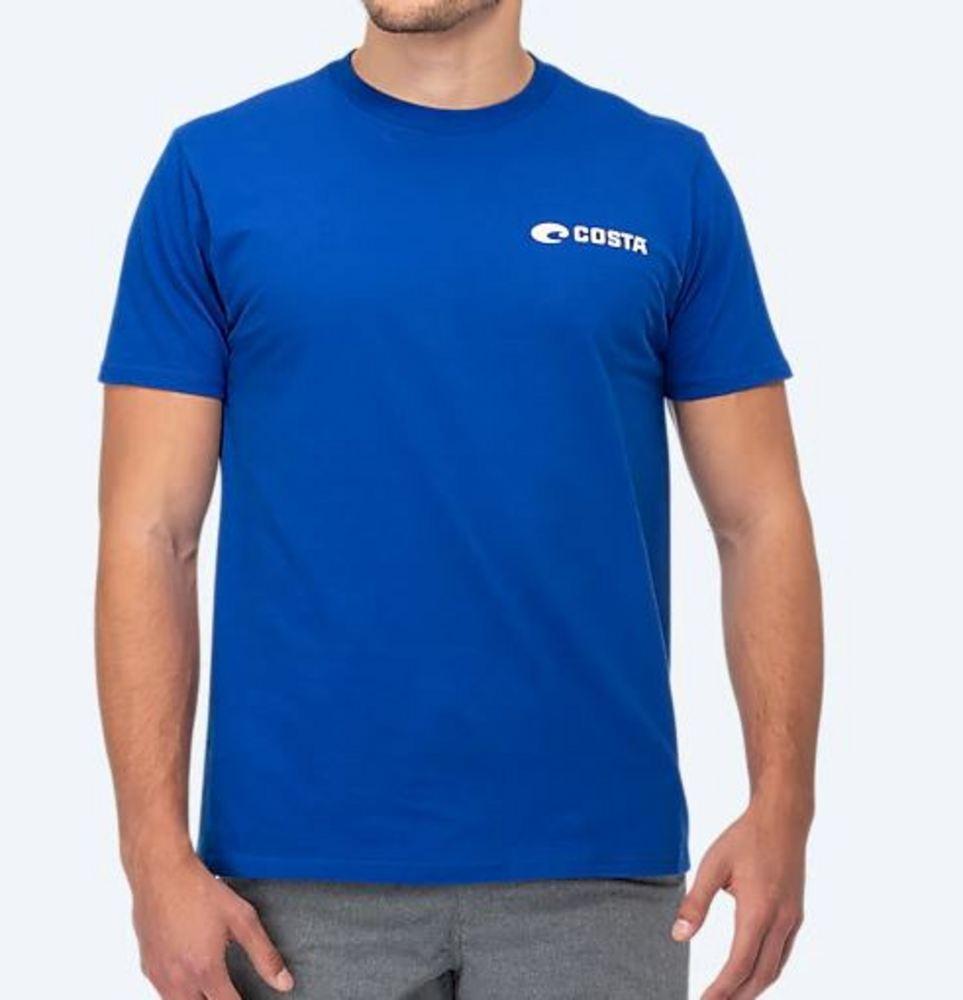 Costa Del Mar Men's Emblem Bass Short Sleeve Crewneck Tee (XX-Large, Blue)