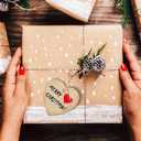 BROTOU 50PCS DIY Wooden Christmas Ornaments, Unfinished Wood Ornaments Crafts for Holiday, Festival, Wedding Party, Christmas Crafts for Kids