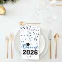 2026 Graduation Disposable Paper Napkins, Guest Dinner Hand Towels for College School Grad Class Congrats Celebration, Cocktail Party Decorations (80, Blue & Black)