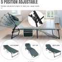 YELLOW JACKET Folding Sleeping Cot, Camping Cot with Mattress for Adults 450lbs Max Load, Portable Camping Cot with Pillow, Adjustable 5-Position Cot for Camping, Home,Office,Travel