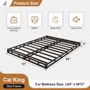Lutown-Teen 3 Inch California King Box Spring Low Profile, Heavy Duty Metal Cali King Box Spring Bed Base with Fabric Cover, Mattress Foundation, Noise Free, Easy Assembly