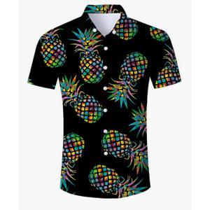 RAISEVERN Mens Hawaiian Shirt Casual Button Down Short Sleeve Tropical Beach Dress Shirt for Summer Holiday, L
