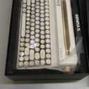 YUNZII QL75 Wireless Typewriter Hot Swap Retro Mechanical Keyboard,Punk Round Keycaps,RGB Backlit QMK/VIA Programmable, Multi-Device Keyboard with 2.4GHz/Type-C/BT5.0 (White, Cocoa Cream V2 Switch)