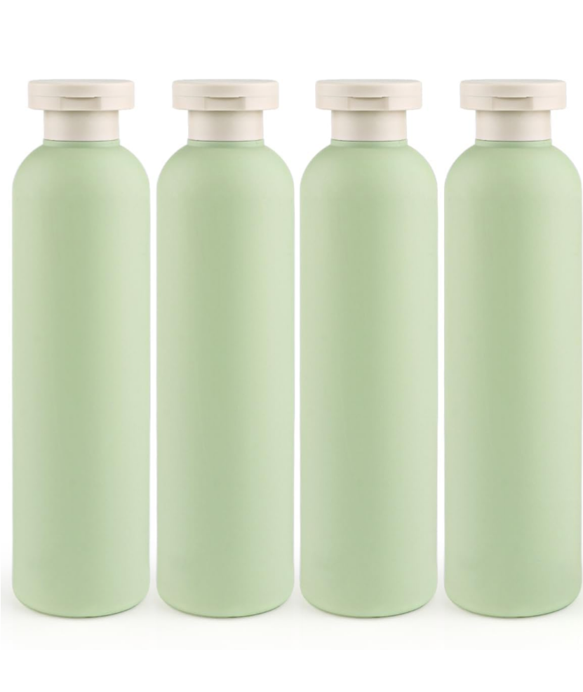 4 Pcs 260ml/8.8oz Squeeze Bottles Plastic Travel Lotion Bottles Refillable Containers with Flip Cap for Toiletries Creams Lotion Shampoo Conditioner