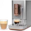 Caf Affetto Automatic Espresso Machine + Milk Frother | Built-In & Adjustable Espresso Bean Grinder | One-Touch Brew in 90 Seconds | Steel Silver, 1.2 Liter, (C7CEBBS2RS3)