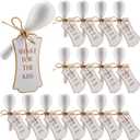 16 Pcs Mini Wooden Maracas for Wedding Wooden Maracas Bulk Maracas with Gift Tags Musical Instrument for Wedding Party Favor(Plain White)
