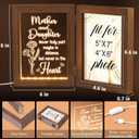 Christmas Gifts for Mom from Daughter Son Kids, Mom Gifts Engraved Night Light with 5x7 Mother Picture Frame Solid Wood, New Mama Gift Mommy Son Picture Frame Mother-in-Law Birthday Gift for Mama