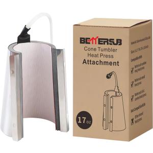 BetterSub Mug Cup Press Heating Transfer Attachment Silica Gel 110V for Heat Press Machine Sublimation Conical (Silver Conical 17oz)