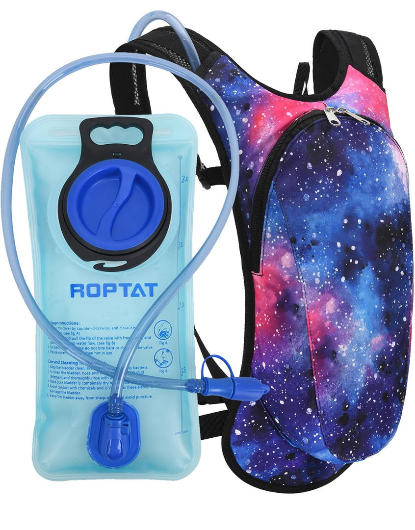 Roptat Hydration Backpack Pack with 2L Hydration Bladder - Lightweight Water Backpack Water Pouch for Women Men Running Riding Biking Music Festival
