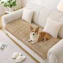 Pet Couch Covers for Sofa Washable Non Slip Dog Couch Cover Protector Pet Friendly Mat for 3 Cushion Sofa (Brown, 27.6" x 59.06")