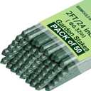 Garden Stakes 24 Inch, 2ft Metal Plant Stakes 50 Pack for Gardening and Farm, Plastic Coated Plant Support for Tomato, Cucumber, Bean, Flower, Potted More Climbing Plants