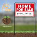 Home For Sale Sign with Stakes, 30 Tall, Double Sided Signs, For Sale By Owner Signs for Real Estate, Yard Sign for Home House Real Estate,(3 Pack)