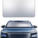 Lamicall Car Windshield Sun Shade  4-Layer Reflective 240T Sun & UV Reflective Windshield Cover Sun Shade | Easy Install, Foldable | 64"x34" Windshield Cover for Medium Sedan, SUV