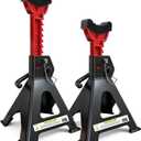 3 Ton Jack Stands (6,600 lbs) - Heavy Duty Car Jack Stand with Double Pin Locking, Adjustable 11.22"-16.54" Height, Extra Rubber Pads for Trucks, Garage, Home,DIY Use - 1 Pair Black