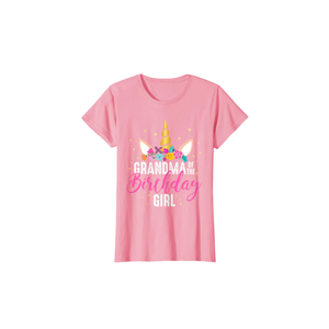 Grandma Of The Birthday Girl Grandma Gift Unicorn Birthday T-Shirt Medium