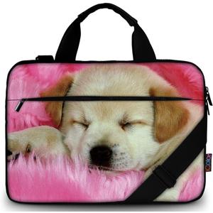icolor Canvas 13 Inch Laptop Shoulder Case, Messenger Briefcase, Protective Carrying Bag Sleeve Fits 11.6" 12" 12.9" 13.3" Computer/Ultrabook/Notebook (Cute Dog)