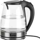 1.8L Electric Glass Tea Kettle,Fast Boil Electric Water Kettle,Hot Water Boiler & Tea Heater,with LED Lights,Auto Shut & Boil-Dry Protection,Electric Kettles for Boiling Water, Coffee (Sliver)