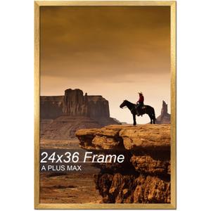 A PLUS MAX 24x36 Picture Frame Gold Light Weight Wall Mount