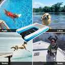 VOFiTNY Inflatable Dog Pool Ramp Portable Floating Ladder for Dogs, Puppy Docks, and Water Plank for Inground Pools and Lakes (4ft x 3.3ft x 4in, Blue)