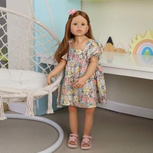 Realistic Huge Standing Reborn Child Dolls Vinyl Full Body 39 inch Long Hair Blue Eyes Lifelike Model Ball Jointed Doll Big Size Child Mannequin, 24 Inch