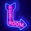Restroom Neon Sign - Toilet Neon Light with Arrow for Restaurant,Store,Bar,Bathroom Office Hotel Decor (Right Blue)