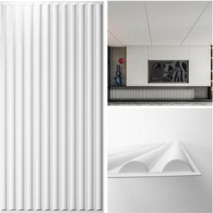 Art3d 2x4 ft Drop Ceiling Tiles 12-Pack, White, 3D Wall Panels with Semi-Cylinder Design for Interior Wall Decor, 24"x48"