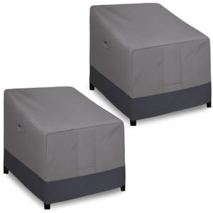 Easy-Going Outdoor Chair Cover Waterproof, Heavy Duty Patio Chair Cover, Windproof Outdoor Furniture Cover with Air Vent (2 Pack-33.5Wx31.5Dx36H inch, Gray/Dark Gray)