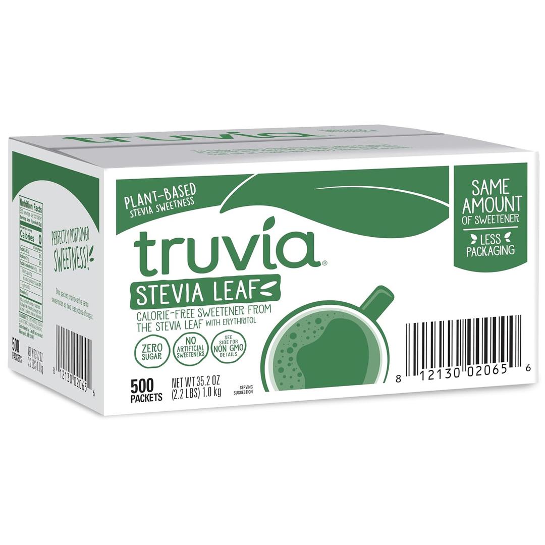 Truvia Original Calorie-Free Sweetener from the Stevia Leaf Packets, 35.25 oz Box, 500 Count (Pack of 1) (EXP 04/30/29)
