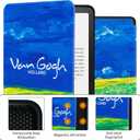 Smart Case Compatible with 7" Kindle Paperwhite 12th Generation (2024) and Kindle Colorsoft Signature Edition - Premium PU Leather Cover with Auto Sleep/Wake, Green Wheat Field