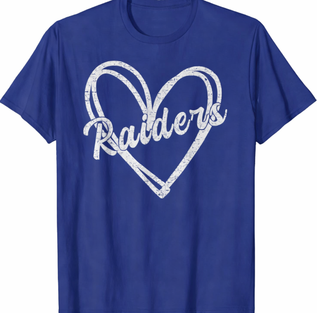 Raiders. Heart Name Vintage Retro Men Women Girl Kid T-Shirt, Size S