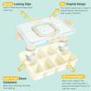 Caperci Original Snackle Box Container - 10-Compartment Divided Snack Serving Tray with Lid & Handle, 2 Dressing Containers, Perfect for Picnic, Leak-Proof, Dishwasher Safe, BPA-Free (Cream)