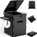 XL Portable Toilet for Adults, Extra Large 15.4"H Foldable Camping with Detachable Phone Shelf and Paper Holder, Waterproof Porta Potty Lid Camping, Hiking, Long Road Trips, Car