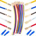 3.8MM Female Quick Disconnects Insulated Spade Receptacle Connector, 18AWG Red/Black/Yellow/White/Blue Pre-Crimped Cable Length of 10/30/50/100CM Wire Pack of 5pcs (Spade 3.8F-50CM)