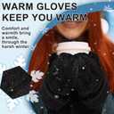 CZBRO Women's Winter Gloves, Winter Warm Mittens Thick Knitted Gloves Mittens Warm Soft Lining Cold Weather Accessories Gifts (1 Pair, Black)