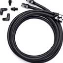 6AN transmission cooler lines Compatible with 4L60 700R4 TH350 TH400 7 Ft Long Hose Fitting Nylon Stainless Steel Braided Lines 2 X 6AN PTFE