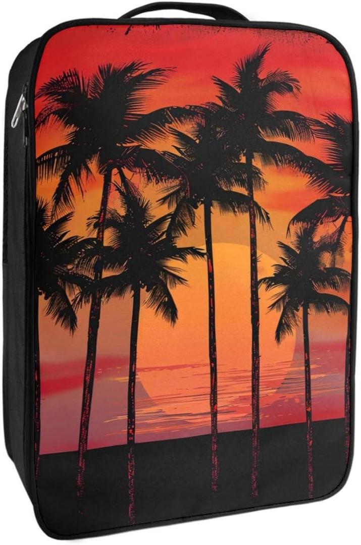 Shoe Bags for Travel,Travel Shoe Bags for Packing,Shoe Travel Bag,Tropical Plam Tree Sunset