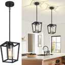 2 Pack Black Pendant Lights Kitchen Island, Modern Glass Kitchen Pendant Lighting Over Island Farmhouse Kitchen Hanging Light Fixtures for Dining Room Bathroom Hallway Foyer Lighting