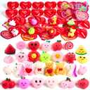 JOYIN 28 Packs Valentine's Day Heart Gift Cards with Mochi Squishy Toys and Heart Shells, Stress Relief Fidget Toys, Cute Miniature Novelty Toy for Kids Valentines Party Favors and School Exchange