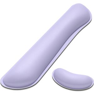 Dapesuom Keyboard Wrist Rest Set, Cute PU Leather Wrist Cushion for Computer Keyboard and Mousepad, Memory Foam Mouse Pad Rests Support with Non-Slip Base for Typing Pain Relief, Laptop, Purple