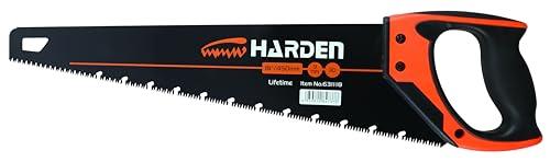 HARDEN Tools 18" (455mm) Pro Hand Saw – #65 Mn Steel Blade, Heat Treated, HRC >54 Teeth Hardness, 3-Sided Grinding Teeth, Soft TPR Handle