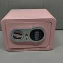 0.23 Cubic Feet Safe Box, Small Safe W/Fireproof Bag, Keys & Pass Code, Digital Electronic Security Money Box for Cash, Document, Home, Office, Hotel Use, Pink, 6.69"D x 9.06"W x 6.69"H