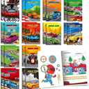 BenLouis 24 Pcs Race Car Mini Coloring Books Kids Racing Theme Party Favors Small Activity Books Bulk for Kids Fast Racecar Wheel Birthday Goodie Bags Stuffers Return Gifts Classroom Travel