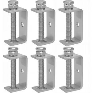 Stainless Steel Small C Clamp Set, 2 1/2 Inch Heavy Duty Metal C-clamp, Tiger Clamp G-Clamp U Clamps with Stable Wide Jaw Opening/I-Beam Design for Woodworking Mounting Welding Crafts, 6pcs