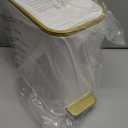 Cesun Small Bathroom Trash Can with Lid Soft Close, 5 Liter/1.3 Gallon Stainless Steel Garbage Can with Removable Inner Bucket, Step Pedal, Slim Waste Basket for Toilet, Office, Bedroom (White&Gold)