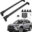 Powerty 300LBS Roof Rack Cross Bars for 2019-2025 Toyota RAV4 Accessories with Flush Side Rails(Not for 2024 LE/Adventure/TRD Off-Road/Hybrid Woodland Trim), Lockable Aluminum Roof Rails Luggage Racks