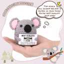 2 x Funny Koala Mom Gifts from Daughter Son, Happy Mothers Day Birthday Gifts for Mom, I Love You for Moms Mother In Law Mama Bonus Step Present, Small Cute Handmade Emotional Crochet Support Desk Decor
