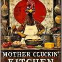 Funny Chicken Signs Welcome To My Kitchen Vintage Humorous Cartoon Rooster Cooking Aluminium Sign Metal Chicken Signs Decor Home Ktichen Farm Are Wall 12x16 Inch