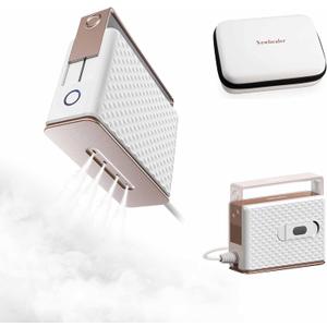 Newbealer Travel Steam Iron for Clothes, Global Voltage 100-240V Handheld Steamer, 293 Dry Ironing, Non-Stick Ceramic Soleplate, Horizontal & Vertical Steaming, Auto-off, Silicone Rest & Zipper Bag