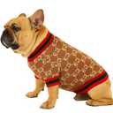 Everything Chic Luxury Dog Sweater – Soft Knit Designer Pet Outfit for Small Dogs & Puppies, Stylish Warm Clothing for Yorkies, Chihuahuas, Dachshunds, Maltese, French Bulldog (S, Gucchewi)