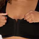 Fruit of the Loom Women's Multi-Pack Front Close Sports Bra (Size 36, Black)